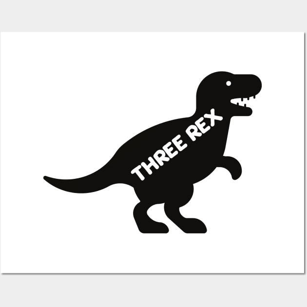 ThreeRex 3rd Birthday shirt Wall Art by pmeekukkuk